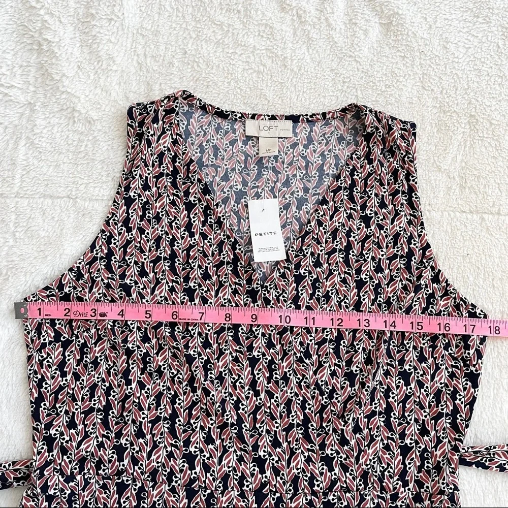 LOFT Outlet | Petite Floral Print Faux Wrap Tie Waist Dress *NWT* - Picture 10 of 12